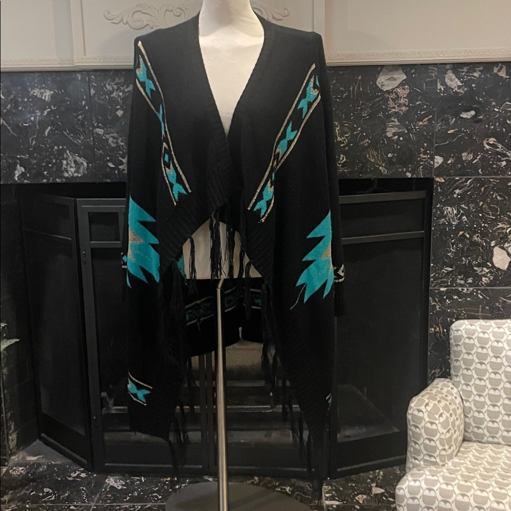 Anna Black and Teal Cardigan